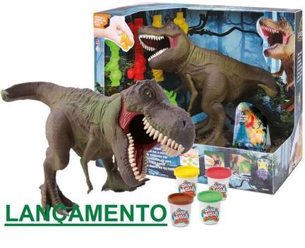 Dinossauro Rex Grande T-rex Ataca Come E Faz Cocô 35cm - Divertoys