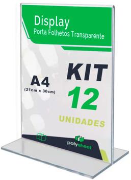 Display Informativo Displays Acrilico Em T Tamanho A4 Vertical Mesa Balcão - Polysheet ...