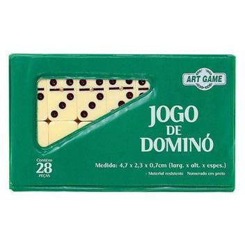 Jogo Dominó 28 Peças Capa Verde 5x2.5cm