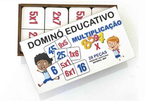 Jogo Pedagógico Dominó Escola Educativo IOB - Jogo de Dominó, Dama e Xadrez  - Magazine Luiza