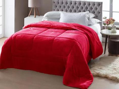 Cobedrom de Plush King Vermelho - Loja Moda Casa