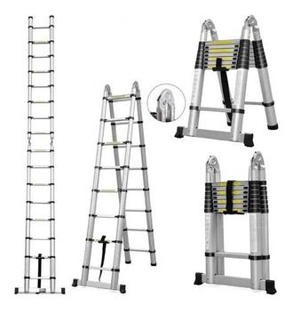 Escada Telescópica Dupla 16 Degraus 5m Aluminio Qualidade em Promoção na  Americanas