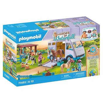 PLAYMOBIL Horses of Waterfall 71493 Mobiele manege, spelenderwijs leren, avonturen beleven op de Waterfall Ranch, gedetailleerde speelgoed voor kinderen vanaf 4 jaar