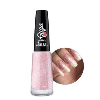 Esmalte para Unhas Asa de Borboleta Rosa Claro Glitter Brilho Guga 603 ...