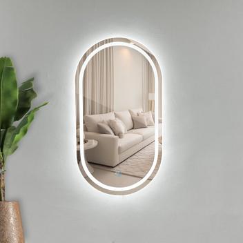 Espelho Jateado 1,10X60cm 3 TONS DE LED e TOUCH SCREEN com FONTE SLIN ...