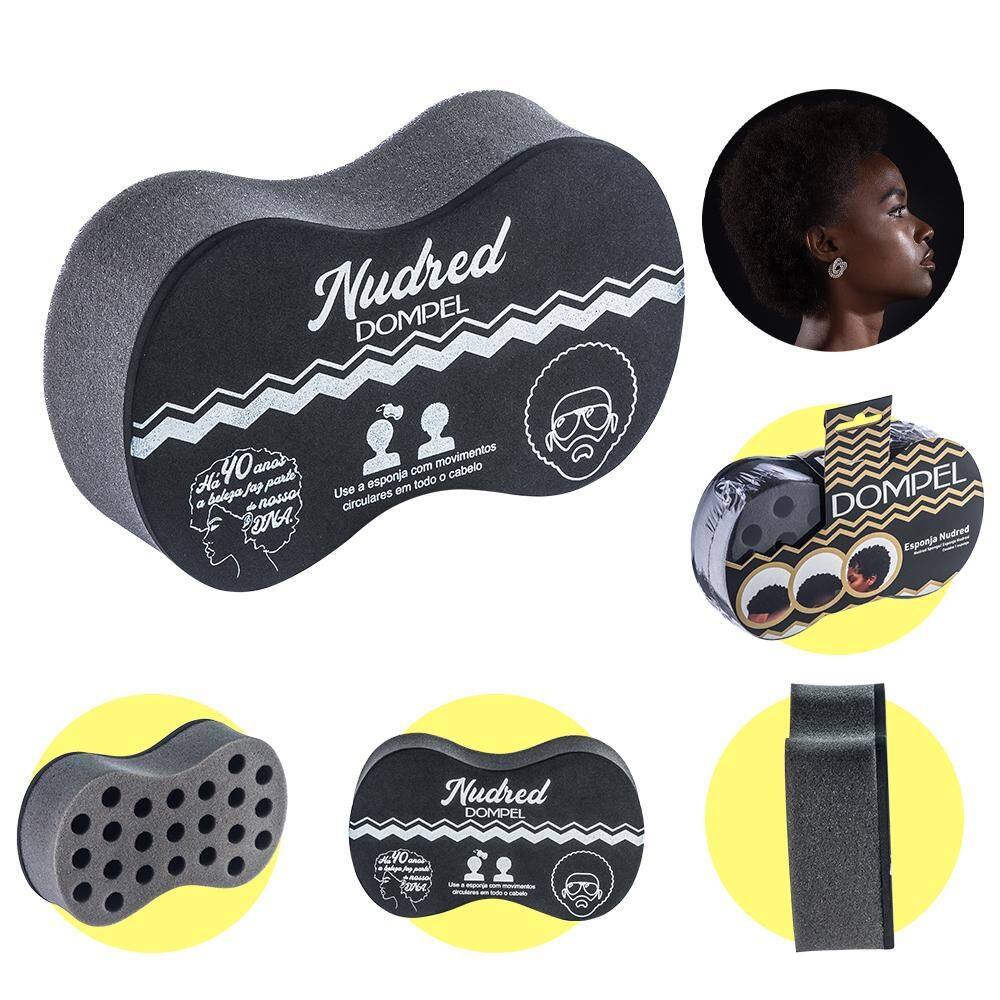 Esponja para Cabelo Crespo Encaracolado Afro Nudred Dompel Preto ...