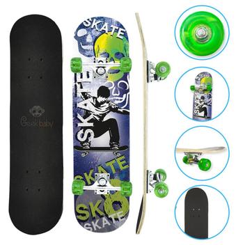 Esqueite Skateboard Infantil Madeira 70kg SK8 Menino Menina - DM Toys ...