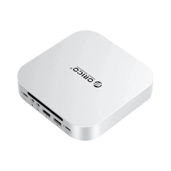 ORICO MiniLink M47P Hub – 40 Gbps, Voor Mac Mini M4, Met Dubbele M.2 NVMe SSD-sleuven, 7-in-1, Aluminium