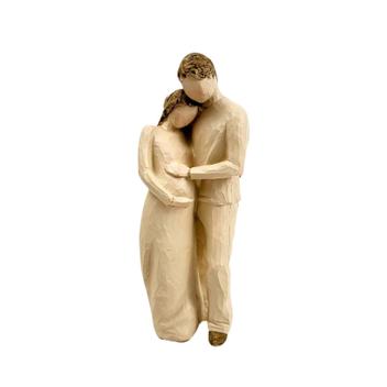 Estátua Família Casal Grávida Nude 21X8X8Cm Enfeite - Inigual