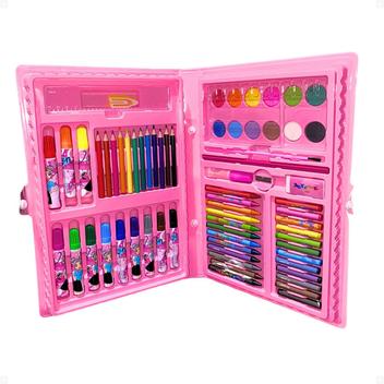 Estojo de Pintura Infantil com 68 Peças para Meninas Maleta Rosa com ...