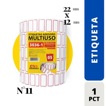 Etiqueta Adesiva N11 3036-1 22X12Mm Pc C/5 Rolos - Cv Descartáveis ...