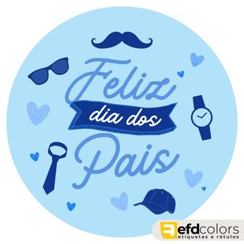 Etiquetas Adesivo Dia Dos Pais 5cm - Kit C/100 - Efd Colors - Adesivo ...