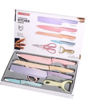 EVERRICH ER-0278 6PCS Kitchen Knife Set Corrugated Colorful