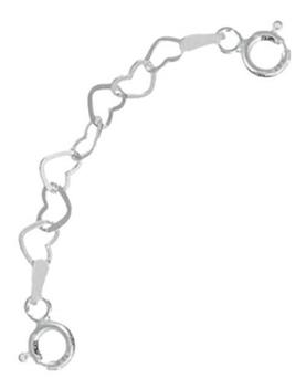 Extensor Prata Maciça 925 Para Pulseira E Colar 3Cm Mon70 - Mga-Br ...