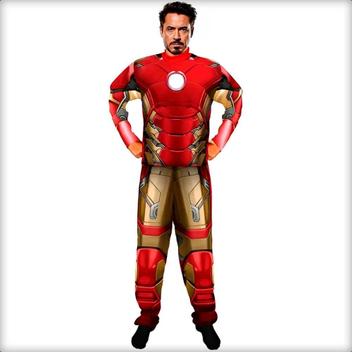 Fantasia Homem de Ferro Adulto Luxo Com Músculo e Máscara Vingadores 2 ...