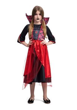 Fantasia infantil rainha vampira bruxinha halloween festas no Shoptime