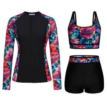 Costume Intero Donna Costume Da Bagno Owntop 2 Pezzi Con Rash Guard - Maniche Lunghe UPF 50+ Costume Upf 50+ Donna