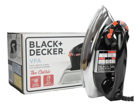 Ferro de passar Roupa a vapor Cromado Alumínio Blackdecker VFA 127/110v ...