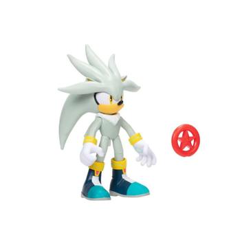 Mini Figura - Colecionavel - Sonic The Hedgehog - Silver - 6.3 cm - Candide