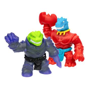 Bandai - Figuras De Acción De Heroes Of Goo Jit Zu Rock Jaw Vs. Tiger, Paquete De 2 Vehículos CO42574 Aventuras Multicolor Al Límite Y Diversión Sin Fin Con Goo JIT