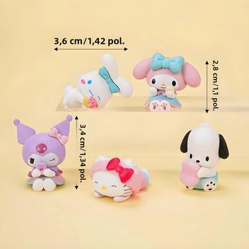 Figuras De Anime Sanrio 5 Peças Kuromi Pochacco Cinnamoroll Melody ...