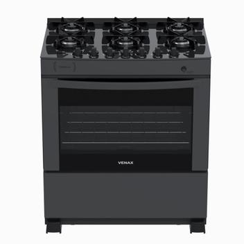 Fogão 5 Bocas Realce Eletrodomésticos Premium Glass Preto Mesa em Vidro - Bivolt - 34907