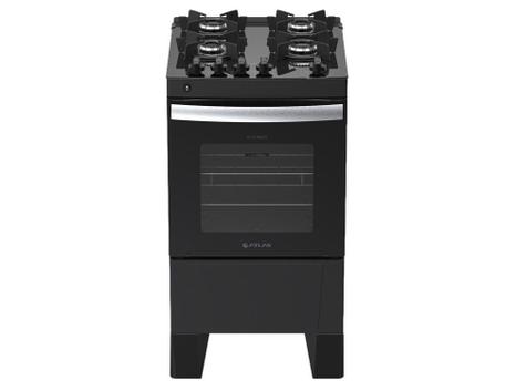 Fogão 4 Bocas Atlas Milão Fast Glass Preto Mesa em Vidro - Bivolt - 300002209
