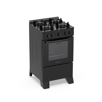Fogão 4 Bocas Atlas Milão Glass Preto Mesa em Vidro - Bivolt - 300002141
