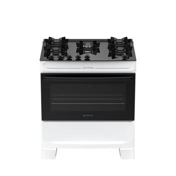 Fogão 5 Bocas Atlas Mônaco Top Glass Branco Mesa em Vidro - Bivolt - 300002018