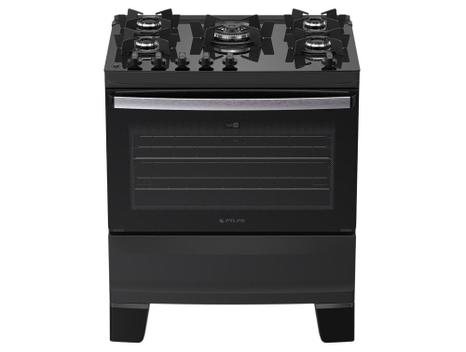 Fogão 5 Bocas Atlas Agile Up Preto Mesa em Vidro - Bivolt - 300002047