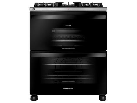 Fogão 5 Bocas Brastemp Preto Mesa em Vidro - 220v - Bfd5laerna