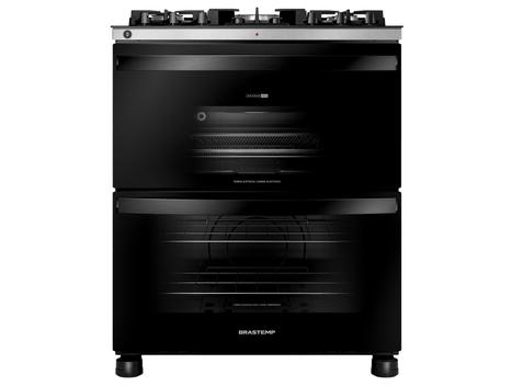 Fogão 5 Bocas Brastemp Preto Mesa em Vidro - 110v - Bfd5laenna