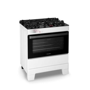 Fogão 5 Bocas Esmaltec Ideal Top Glass Branco Mesa em Vidro - Bivolt - 5126