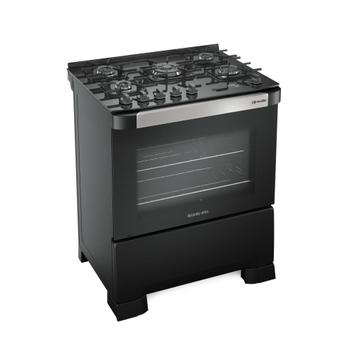 Fogão 5 Bocas Mueller Decorato Vetro Timer Preto Mesa em Vidro - Bivolt - 601230061