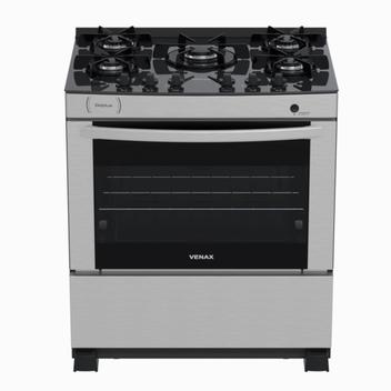 Fogão 5 Bocas Venax Delplus Vitreo Inox Mesa em Vidro - Bivolt - Delmv560