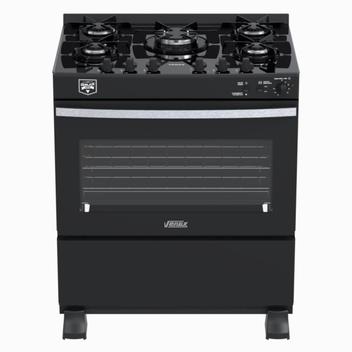 Fogão 5 Bocas Venax Gaudi Vetro Vitreo Preto Mesa em Vidro - 110v - 22201