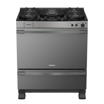Fogão 5 Bocas Venax Palladio Vitreo Inox Mesa em Vidro - 110v - 21821