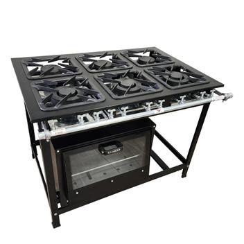 Fogão 6 Bocas Cefaz Gold C/ Forno Preto - Bivolt - Cfzg-135