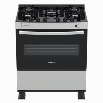 Fogão 5 Bocas Venax Picasso Vitreo Inox Mesa em Vidro - Bivolt - 22134