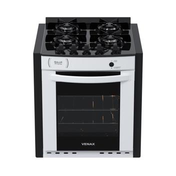 Fogão 4 Bocas de Embutir Venax Gaudi Prisma Vitreo Branco Mesa em Vidro - Bivolt - 21976