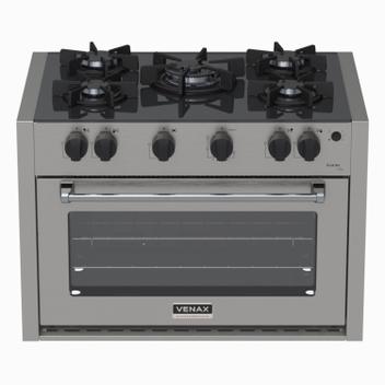 Fogão 5 Bocas de Embutir Venax Gaudi Line Inox Mesa em Vidro - Bivolt - 30305