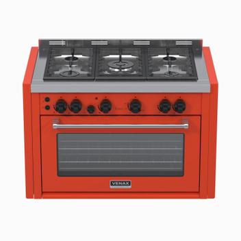 Fogão 5 Bocas de Embutir Venax Temis Vermelho - 110v - 25986