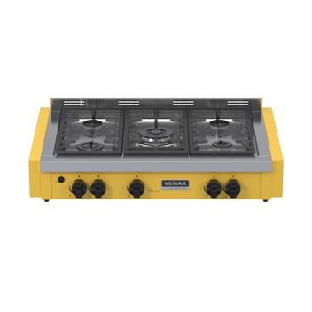 Fogão 5 Bocas de Embutir Venax Temis de Mesa Amarelo - Bivolt - 34251
