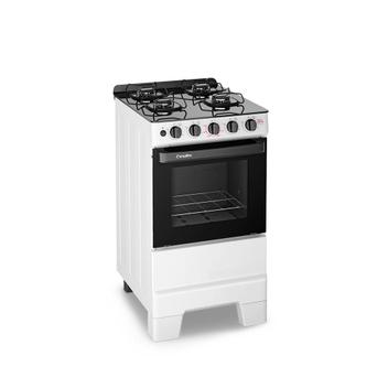 Fogão 4 Bocas Esmaltec Ideal Super Glass Branco Mesa em Vidro - Bivolt - 4128