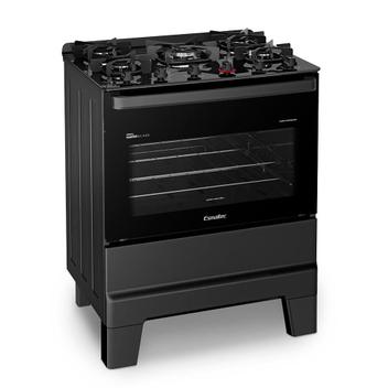Fogão 5 Bocas Esmaltec Ideal Master Glass Preto Mesa em Vidro - Bivolt - 5127