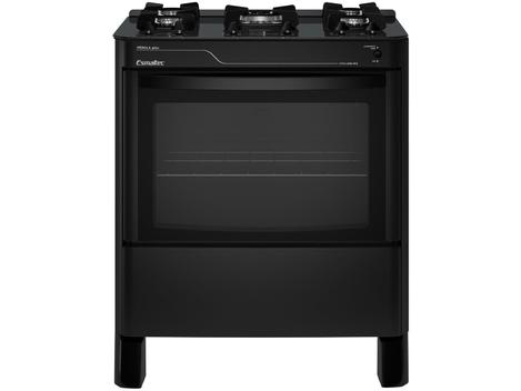 Fogão 5 Bocas Esmaltec Pérola Glass Preto Mesa em Vidro - Bivolt - 5115