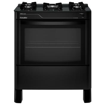 Fogão 5 Bocas Esmaltec Pérola Glass Preto Mesa em Vidro - Bivolt - 5115