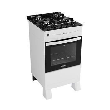 Fogão 4 Bocas Clarice Veritá Gourmet Branco Mesa em Vidro - Bivolt