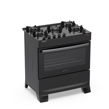 Fogão 5 Bocas Atlas Atenas Glass Preto Mesa em Vidro - Bivolt - 300002139