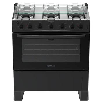 Fogão 5 Bocas Atlas Milão Plus Preto - Bivolt - 300002148